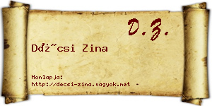Décsi Zina névjegykártya